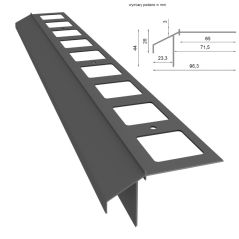 Profil okapowy K100R - do płytek ceramicznych na kleju (system eco+)