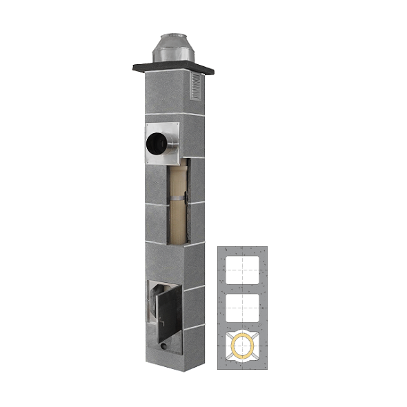 System Kominowy Ceramiczny  JAWAR K Ø  80mm z wentylacją 2-kanałową